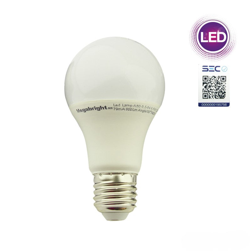 ampolleta led 9 watt E-27  A60.